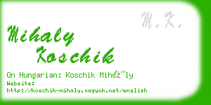 mihaly koschik business card